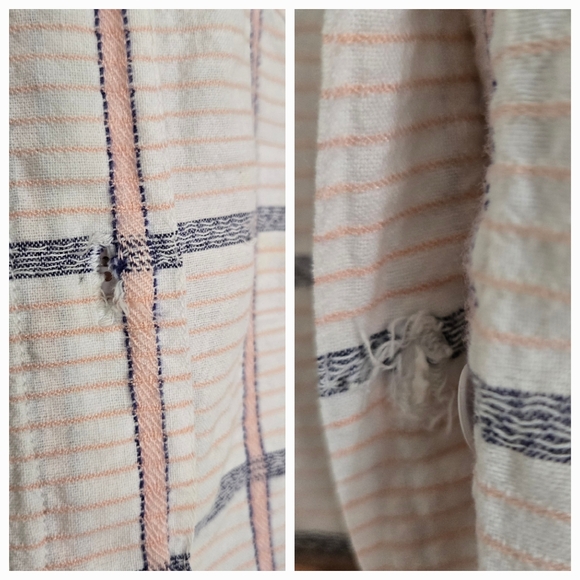 Vintage First Class Button Up Shirt Women's L Blue And Pink Plaid Locker Loop - Picture 10 of 12